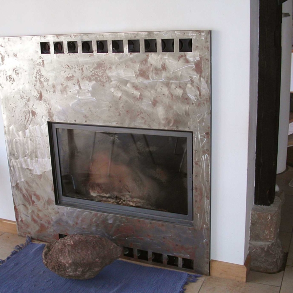 02 - Stahlblechverkleidung für Kamin (Erbsen)
